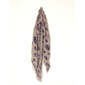 Alexander McQueen Blush/Purple Skull Frill Scarf